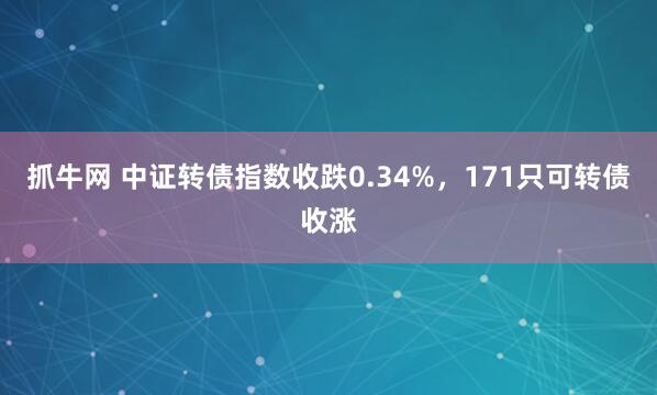 抓牛网 中证转债指数收跌0.34%，171只可转债收涨
